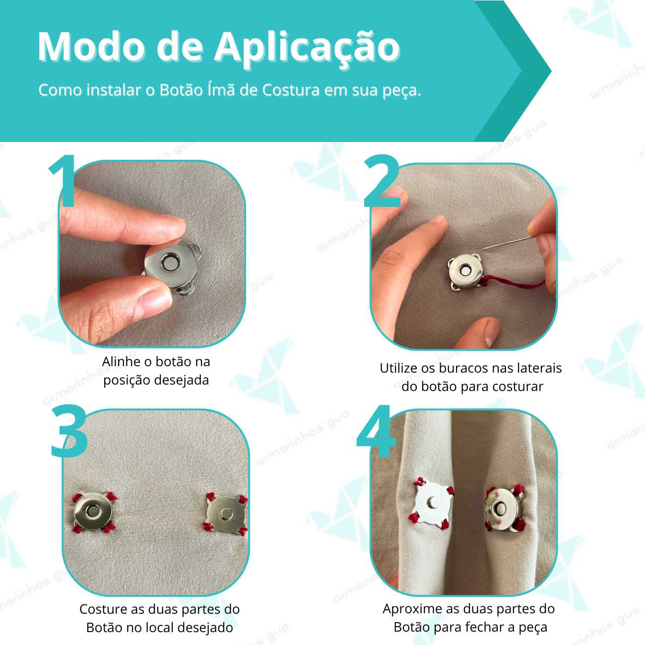 Botão Imã Costura 14Mm - 10 Und - Níquel