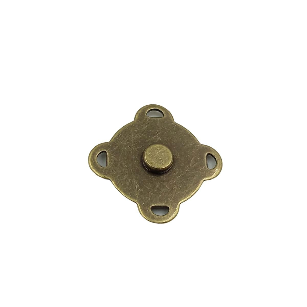 Botão Imã Costura 18Mm - 10 Und - Ouro Velho
