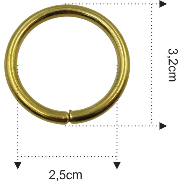 Argola de Metal para Artesanato 25mm
