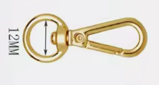 Mosquetão para Bolsa 12mm 1 Und Dourado Cataforético