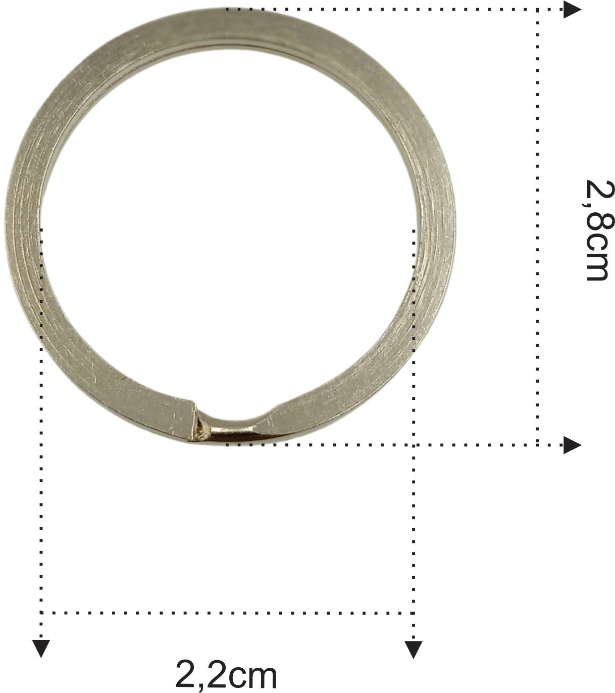 Argola Chaveiro Italiana 28Mm Níquel - 100 Und