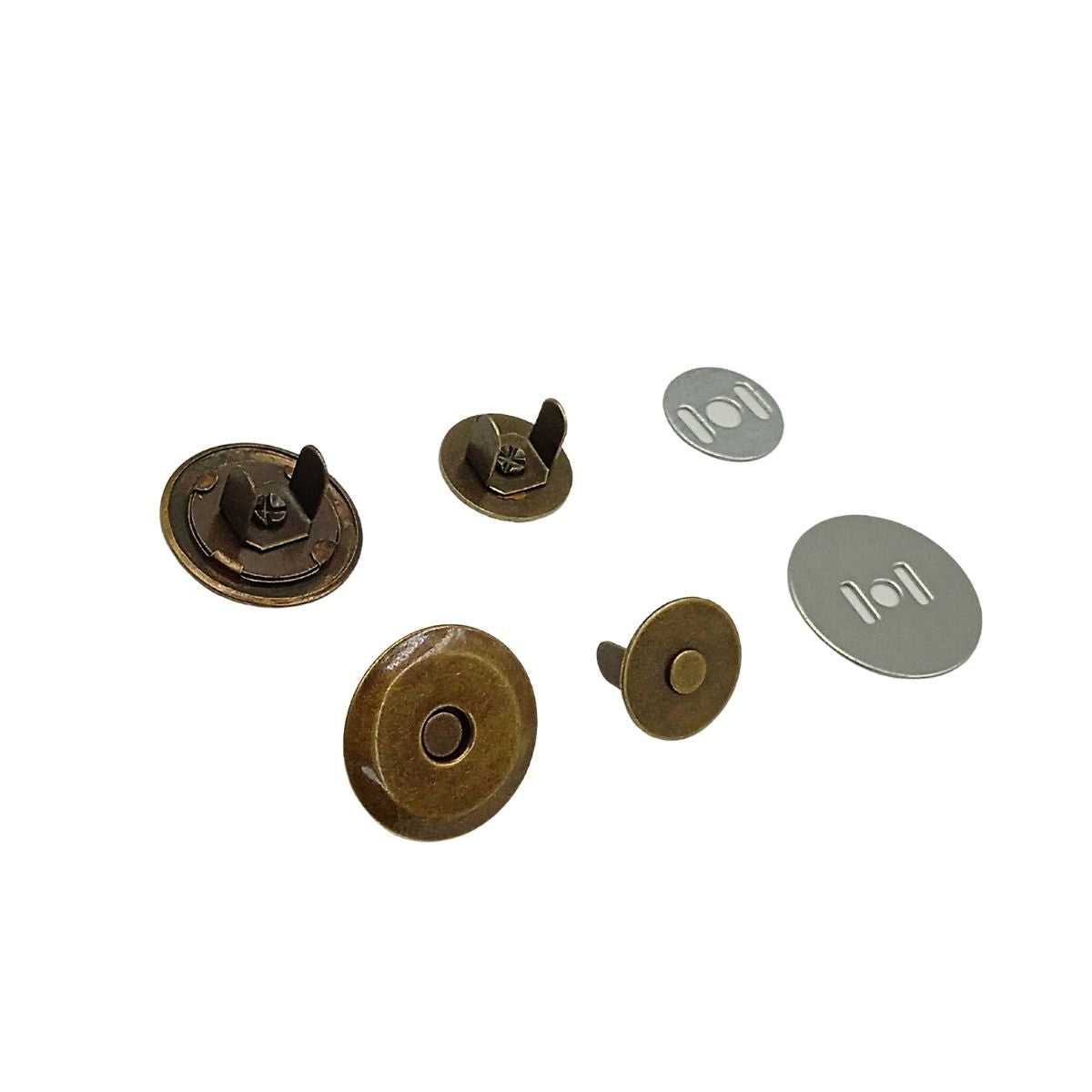 Botão Imã Chato 19,5Mm - 50 Und - Ouro Velho