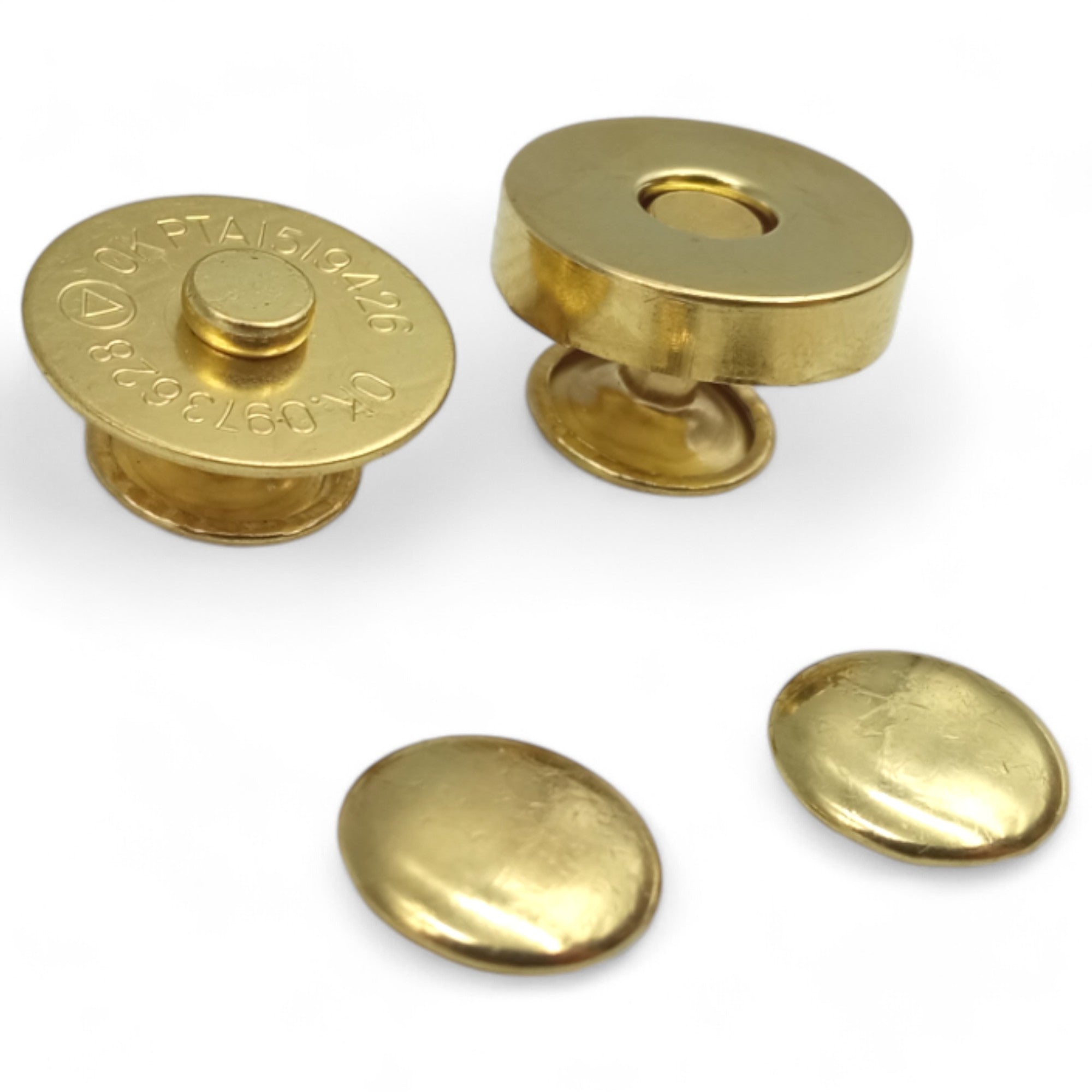 Botão Imã Rebite 2 Lados 18Mm 100 Und Latonado Nac