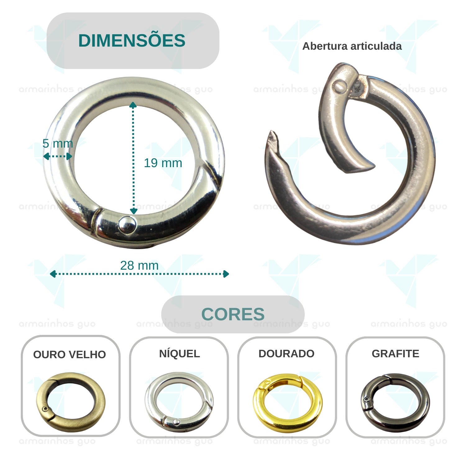 Argola Articulada 19mm X 5mm 1 Und