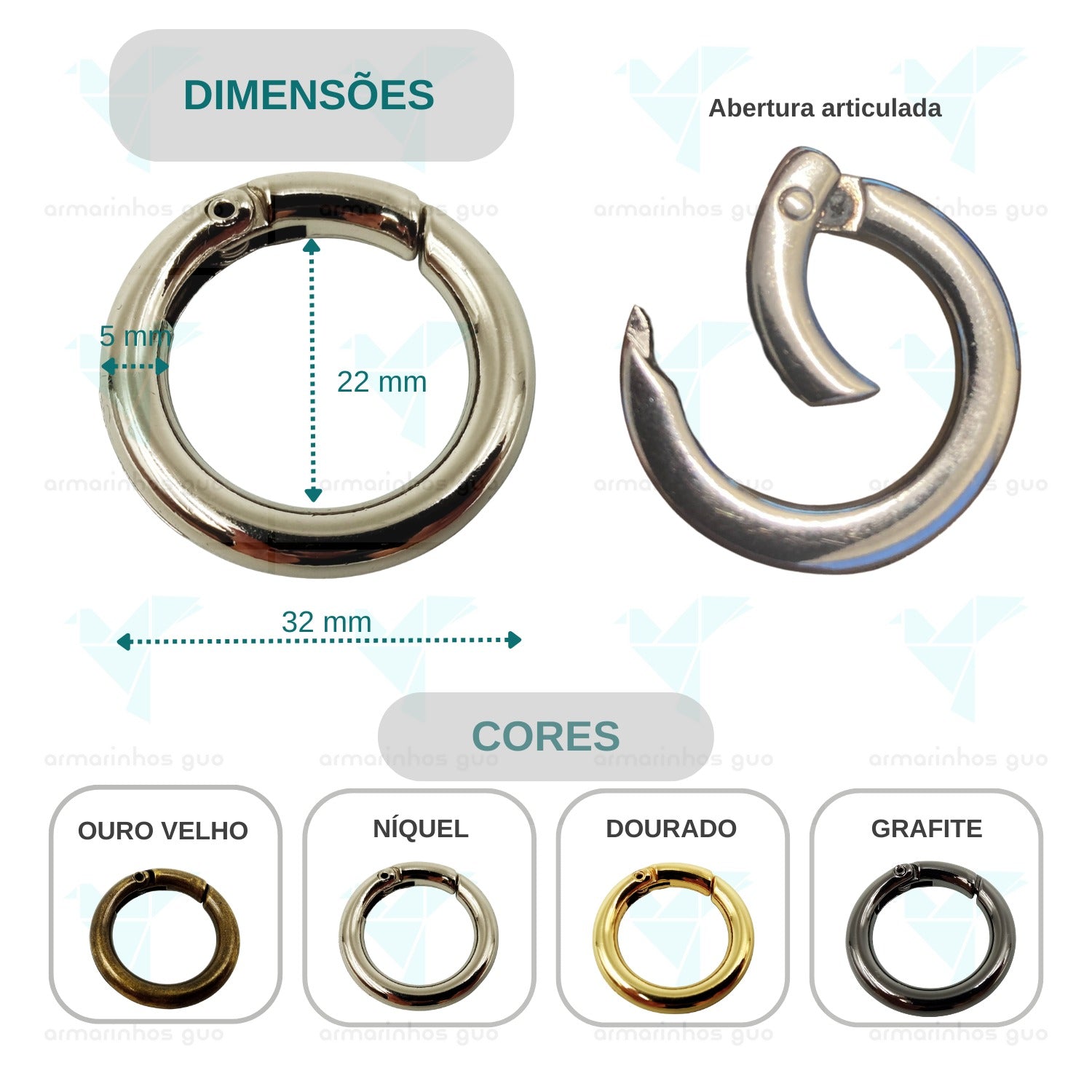 Argola Articulada 22,5 X 5mm 1 Und