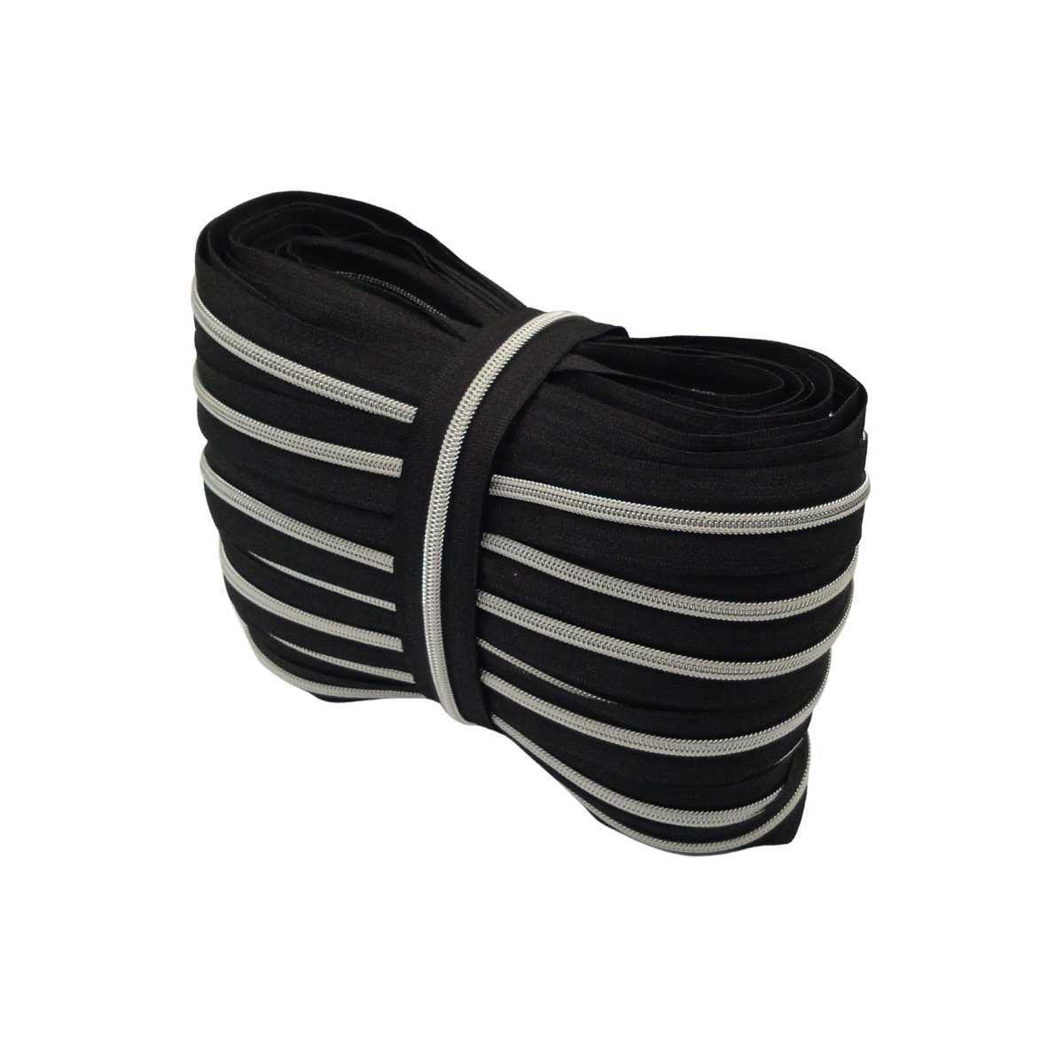 Zíper Nylon Metalizado Nº 5 Preto - 50 Metros