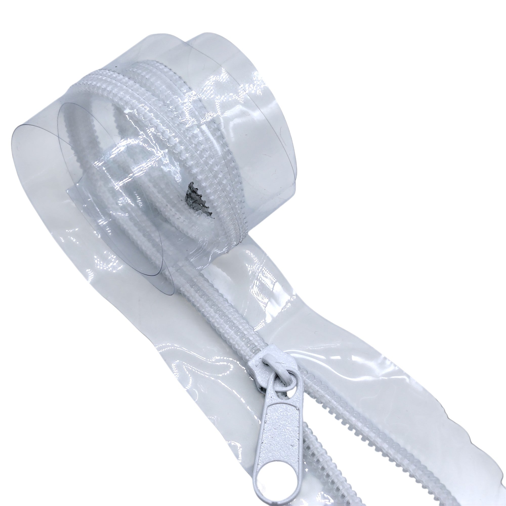 Kit Zíper Nylon Transparente N 5 10M e Cursor Branco 25 und