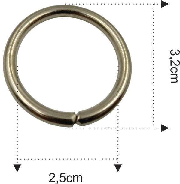 Argola de Metal para Artesanato 25mm