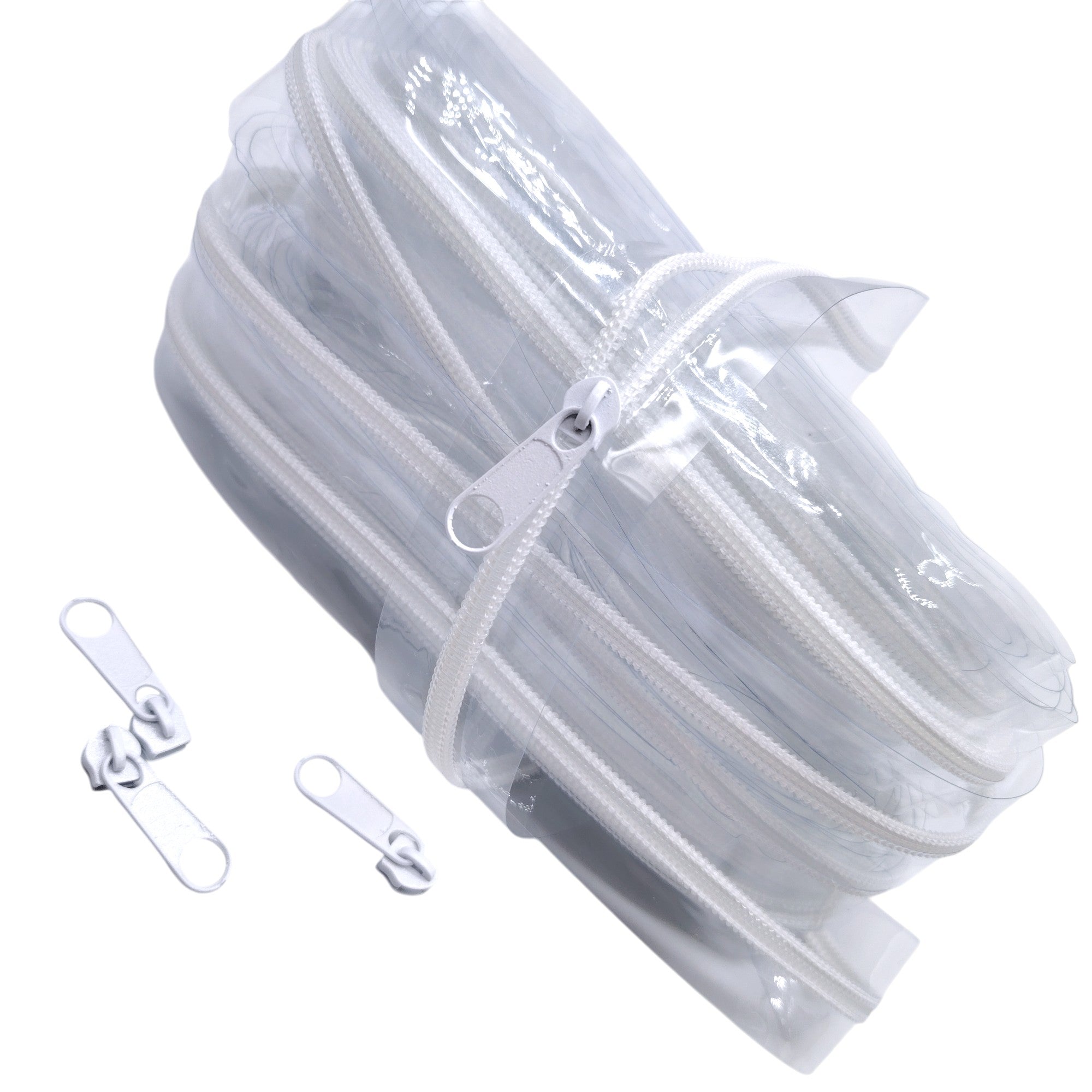 Kit Zíper Nylon Transparente N 5 10M e Cursor Branco 25 und