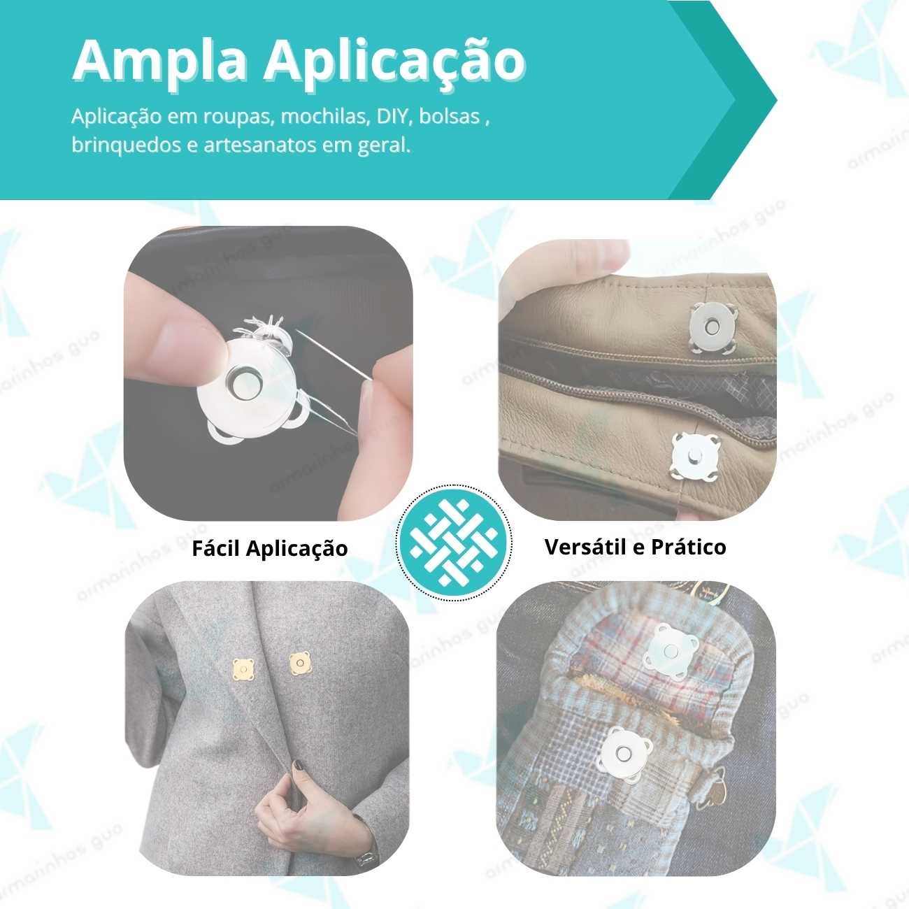 Botão Imã Costura 18Mm - 10 Und - Latonado